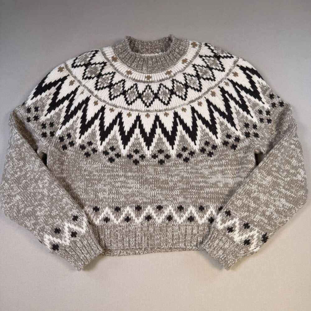 American Eagle Sweater Womens Small Cropped Southwestern Boho Aztec Knit